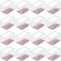 Set of 16 Non-Slip - PVC Rectangular Caps for Chair Legs, Furniture Legs HIASDFLS