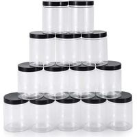 14 Stuks Kunststof Voorraadbussen van 250ml met Luchtdicht Deksel, Kruidenpotjes met Schroefdeksel, Voedselveilige PET-Kunststof Containers voor Specerijen, Granen