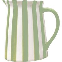 Carafe ou vase à rayures vert matcha et blanches Moyen modèle