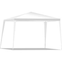 COSTWAY 3 x 3 m Faltpavillon Partyzelt, Gartenzelt mit Heringen & Windseilen, Eventzelt zum privaten & kommerziellen Gebrauch, Pavillon für Partys, Hochzeiten, weiß
