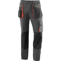 Juba Lange Hose mit mehreren Taschen, 65% Polyester/35% Baumwolle, schwarz mit orangefarbenen Details, S