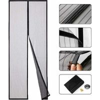 Puerta mosquitera magnética a medida, 100 x 210 cm (39 x 83 pulgadas), cierre automático, apta para mascotas, para puertas de pasillo, color negro.