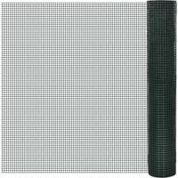 Grillage galvanisé pour poulailler, revêtement PVC, 10 x 1 m, vert