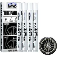 Qiilu stylo de traçage de graffitis de pneu de voiture Lot de 4 Marqueurs de Peinture Blanche Stylo Marqueur Blanc auto coffret