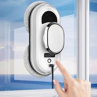 QORVA-Robot nettoyeur de vitres électrique 2800 Pa, robot nettoyeur de vitres intelligent avec aspiration puissante, robot aspirateur de vitres avec télécommande, pour miroirs intérieurs/extérieurs