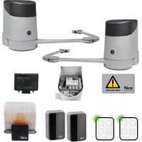 Nice – Kit d'automatisation pour portails battants 24V – HOPPBDKCE – Moteur électromécanique pour vantaux jusqu'à 2,4 m – Technologie bidirectionnelle