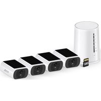 ANRAN 4MP WiFi Außenüberwachungskamera, Drahtloses 4-Kamera-Set mit Integriertem Solarmodul, Inklusive Homebase, Farb-Nachtsicht, Zwei-Wege-Audio, Lokaler 64GB Speicher