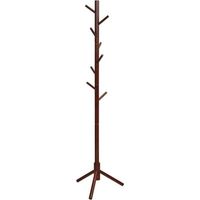 Porte-manteau, porte-manteau autoportant en bois d\'hévéa avec 8 crochets, porte-manteau réglable en haauteur, porte-manteau pour porte-manteau, pour la maison, le bureau, l\'entrée Porte manteau