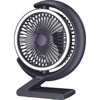 Ventilateur de table, ventilateur de table portable silencieux, ventilateur, lampe de table, convient pour chambre à coucher, bureau, gris