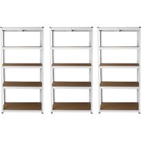 3 x E-Rax Lagerregal Garagenregal Stahlregal Industrieregal Werkstattregal Steckregal Metallregal 100% schraubenlos weiß Gummihammer