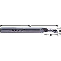 Trend TRE50088HSE Helical Plunge Bit 8mm Diameter x 8mm Shank HSSE