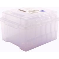 Vaessen Creative Scatola portaoggetti con 16 scatole, sistema di organizzazione, trasparente per utensili fai da te, gioielli e giocattoli