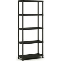 Scaffale in Resina Shelf Plus 5 Ripiani Nero 75 x 32 x 176 cm