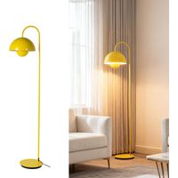 Lampe sur pied champignon nordique moderne métal jaune E27 H159cm