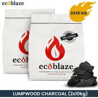 Ecoblaze Lumpwood Charcoal 20kg Bag Restaurant Grade with Minimum 70% of Carbon