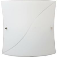 Plafonnier 1xE27 Cadre Blanc Verre Plaque Blanche