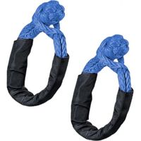 Manilles, 2 pièces, manilles souples portables pour remorques tout-terrain avec housse de protection, câbles de remorquage, résistance à la rupture de 17 tonnes pour une utilisation tout-terrain