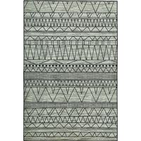 Tapis Rectangulaire Noir et Gris en Polyester pour Chambre ou Salon au Style Moderne 160 x 230 cm Beliani