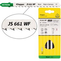 Klingspor JS 661 WF Stichsägeblätter, 100 x 8 x 1,45 mm Nutzlänge 75Crom-Vanadium, kreuzgeschliffen, konisch , 10 Zähne pro Zoll, SB-verpackt im Karto