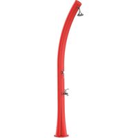 MPC Ducha Solar Roja de Polietileno HD 226 cm de altura con capacidad para 25 litros lavapies y grifería en latón ideal para jardín y piscina Modelo Rio