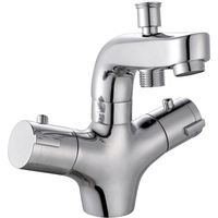 Eurosanit – Mitigeur thermostatique de baignoire – Corps en laiton – Cartouche thermostatique – Bouton sécurité anti-brûlure 38°C – Inverseur automatique