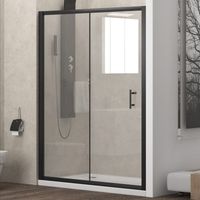 Porta doccia nicchia 100cm telaio colore nero anticalcare KFN5000 kamalu