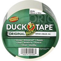 Duck Tape Original - Nastro adesivo telato, in tessuto, per riparazioni, formula migliorata ad alta resistenza, impermeabile, 50 mm x 25 m, bianco