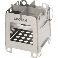 Lixada faltbarer, leichter Holzofen, tragbarer Edelstahl-Taschenofen für Outdoor, Camping, Rucksackreisen, Kochen, Picknick