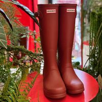Bottes de pluie hautes pour femmes rouge brique, pointure 38, imperméables et antidérapantes