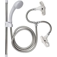 Croydex AB160022 Spray Secura rimovibile con connettori universali e cinghie di fissaggio adatto a sistemi ad alta e bassa pressione, bianco, tubo da 1,75 m
