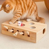 Whack a Mole Cat Toy with Pop Up Mice - Interactive Puzzle Game & Scratch Board for Indoor Cats, Mental Enrichment and Exercise, Fun Cat Puzzle Box Toy-Crezuo