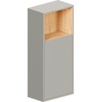 BERNSTEIN - Meuble Colonne Armoire suspendue Gris soie mat MDF 42x95x24cm (LxHxP), Charnières flexibles gauche/droite - BELDIVO