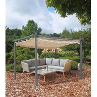 Pavillon Garten Terrassen Überdachung Party Zelt Außen Sonnen Schutzl L 395 cm PECOS