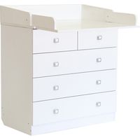 Kidsaw Kudl Kids 5 Drawer Unit 1780 With Changing Board and Storage - White