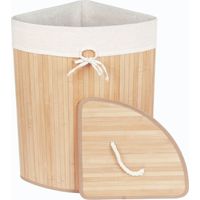 Panier à linge d'angle ARCO, bambou, 60 l
