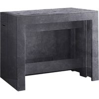 Dmora – Table extensible jusqu'à 12 places – Console 51/300x90h77 cm – Support de rallonges – 100% stratifié gris ardoise