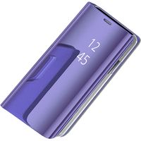 cofi1453® Smart View Spiegel Mirror Smart Cover Schale Etui kompatibel mit Samsung Galaxy A42 5G Schutzhülle Tasche Case Schutz Clear Lila
