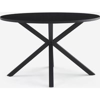 Ahd Amazing Home Design – Table ronde noire 120cm – Pieds croisés en métal – Accueille 4 à 6 personnes – Design moderne pour cuisine et séjour