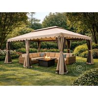 Gazebo da giardino Osiris 4x6m, Beige scuro - Dancover