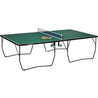 Table de ping-pong d'intérieur à roulettes, table de ping-pong pliable, set de ping-pong comprenant 2 raquettes, 3 balles, acier, vert