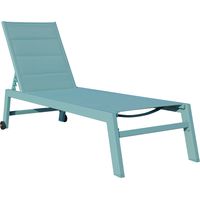 HAPPY GARDEN - Bain de soleil BARBADOS en textilène bleu clair - aluminium bleu clair