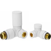 Heatwave Round White Corner Radiator Valves Pair