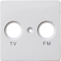 TV und FM Abdeckung aus Kunststoff, in polarweiß, eckig