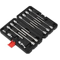 15PCS 3/8” Drive Metric Extra Long Allen Hex Bit Socket Set 12 Pieces Sizes 3mm – 10mm Shaft L