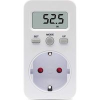 Compteur de consommation électrique, compteur électrique pour la prise, compteur de coût énergétique, compteur de coût électrique, compteur électrique, prise avec affichage numérique, écran LCD, puiss