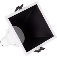 Spot LED Downlight Carré 45º GU10 6W Coupe 85x85mm Faible UGR PC No Flicker 6500K Noir Blanc froid