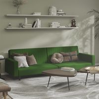Schlafsofa 2-Sitzer Dunkelgrün Samt vidaXL