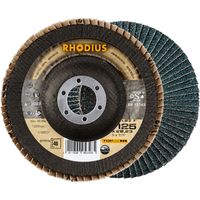 RHODIUS LSZ F, 10 Stück, 150 mm, Korn 40, Fächerschleifscheibe
