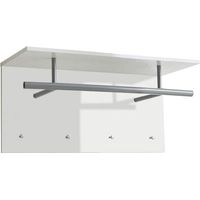FMD Moebel Appendiabiti, Legno, Bianco Lucido, 35 x 72 x 29.3 cm