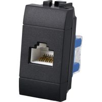Serie Civile A2ZWORLD MBL Nero Compatibile Con Bticino Living International (Presa Dati RJ45 CAT6)